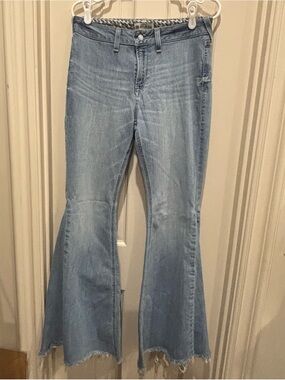 Ariat Light Blue Flare Jeans with Raw Hem